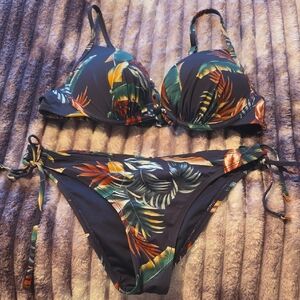 Tropical Print Bikini Set